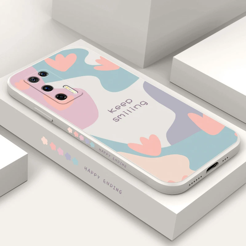 

P Smart 2021 Case For Huawei P30 Lite Case P30 P40 P50 Pro Funda Honor 9X 20 30 50 20S 10i Y7A Square Silicone Cute Flower Case