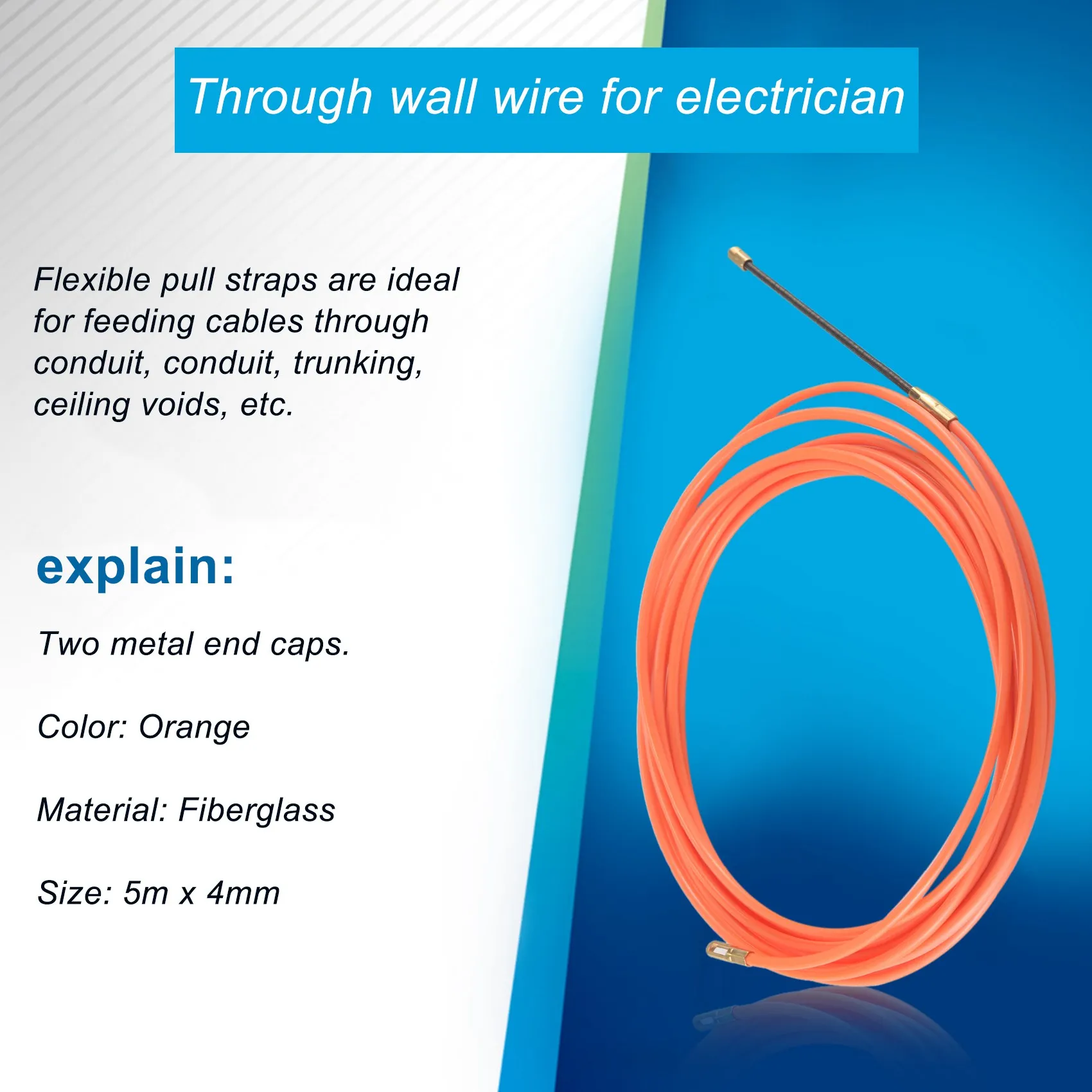 4 мм 5 метров оранжевое направляющее устройство нейлоновый электрический кабель