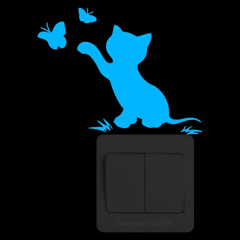 Наклейка-бабочка светящаяся наклейка настенный переключатель украшение для