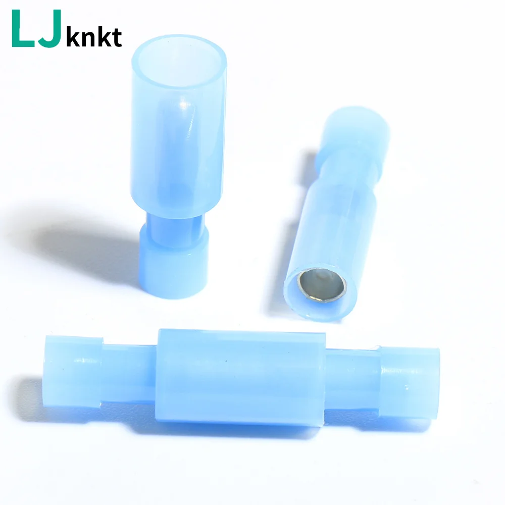 

Blue 16-14AWG 1.5-2.5mm Bullet Crimp Connector Elelctric for Wire Butt Splice Electrical Cable Nylon Type Crimping Plug Terminal