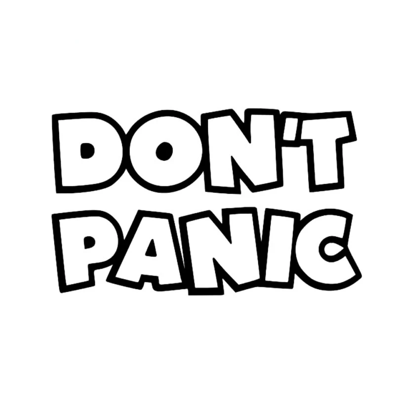 

DON'T PANIC HITCHHIKERS GUIDE Fashion Car Sticker Decal Black Silver Vinyl Waterproof Motocross Racing Laptop Helmet Trunk