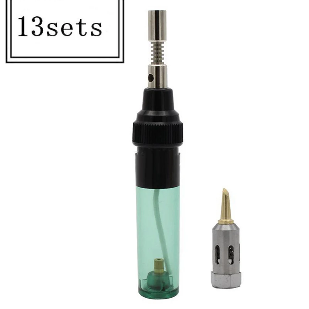 

13 In 1 Butane Gas Gun Soldering Iron Cordless Welding Torch Pen Tool Kits Professional Gas Electric Soldering Iron Set