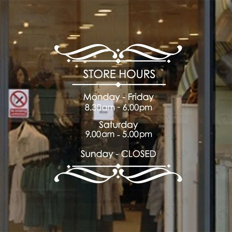 

Store Trading Hours Decal Minimal Schedule Custom Opening Hours Coffee Shop Restaurant Bar Office Times Sign Window Sticker Viny