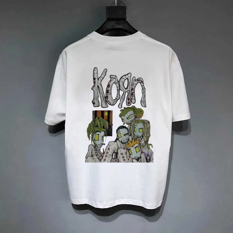 Рубашка для взрослых и детей короткий топ с графическим принтом рок улицы в стиле