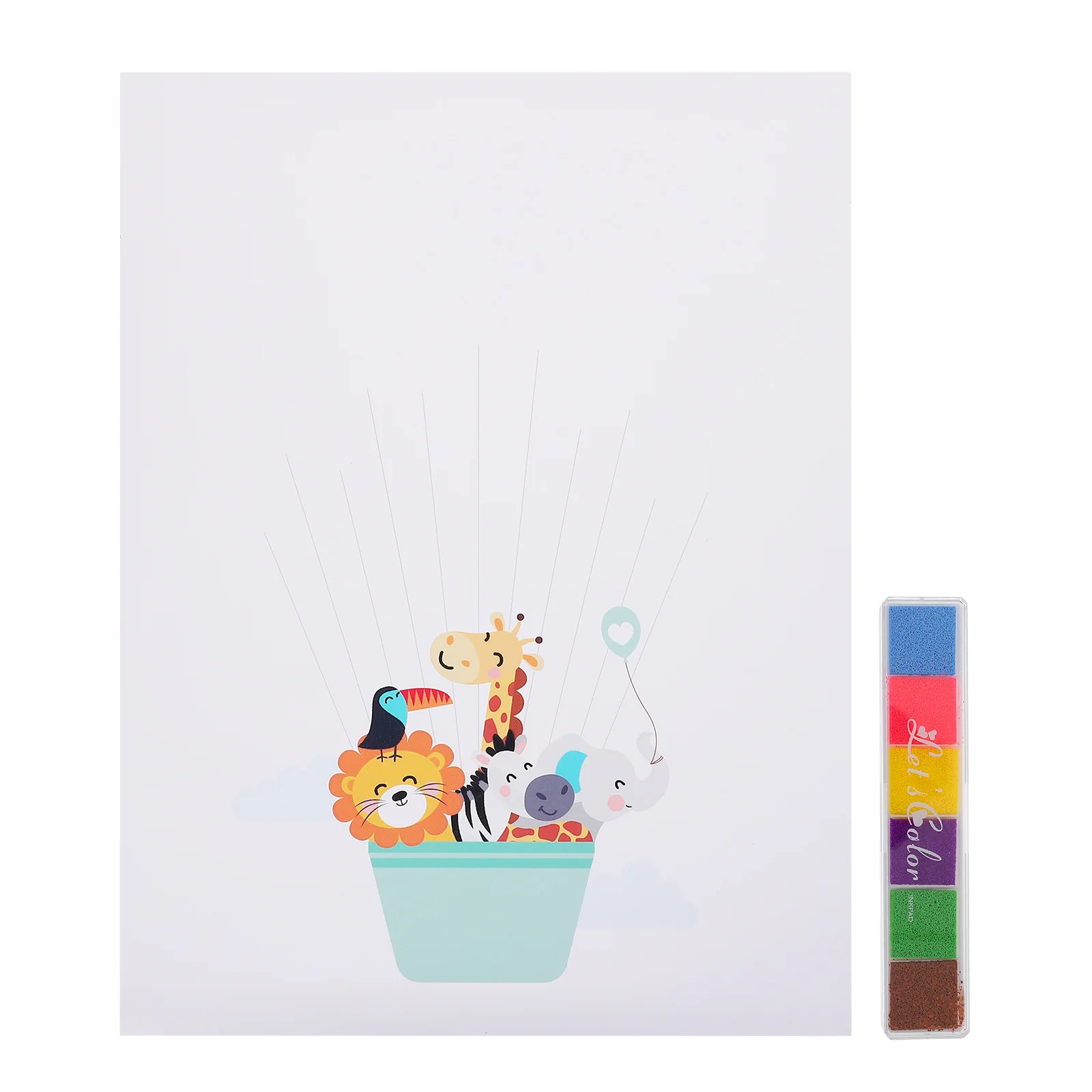 

Kids Decor Fingerprint Check-in Painting Kids DIY Kit 40x30cm Fiber Canvas Material Draw Tool Baby