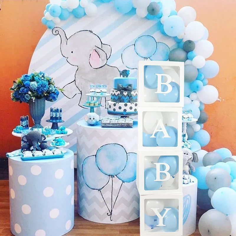 

Baby Clear Box Storage Balloons Baby Shower Decorations Kids Birthday Party Boy Girl Gift Wedding Decoration Storage Box