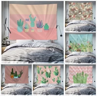 plant cactus printed large wall tapestry art science fiction room home decor wall hanging sheets