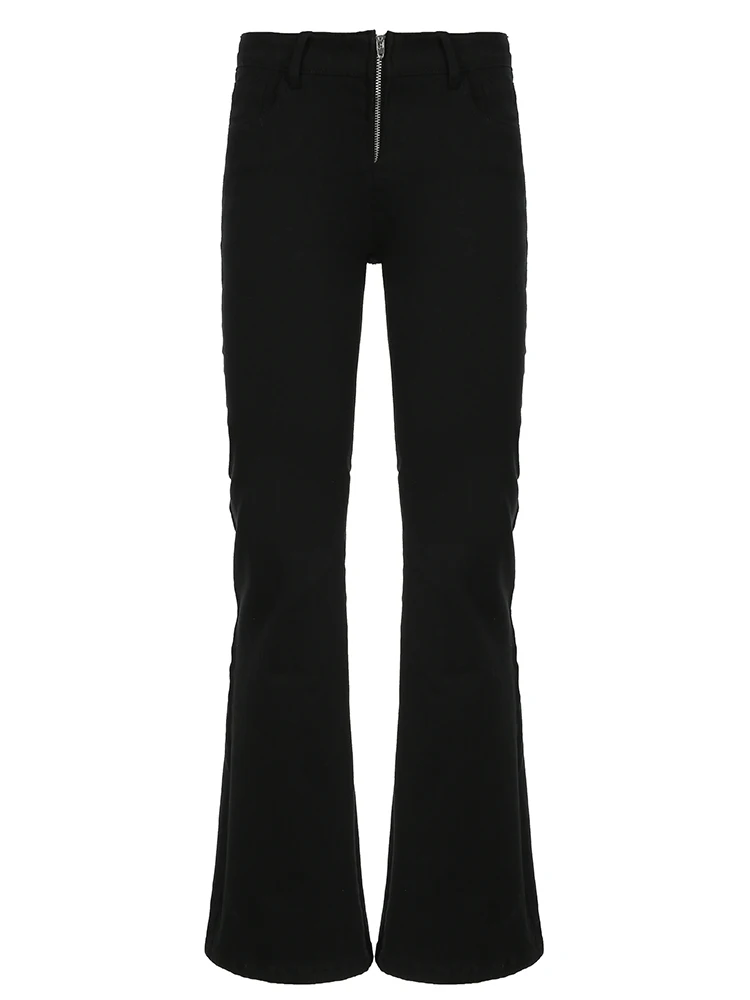 Женские узкие джинсы Weekeep черные эластичные в Корейском стиле с низкой посадкой и