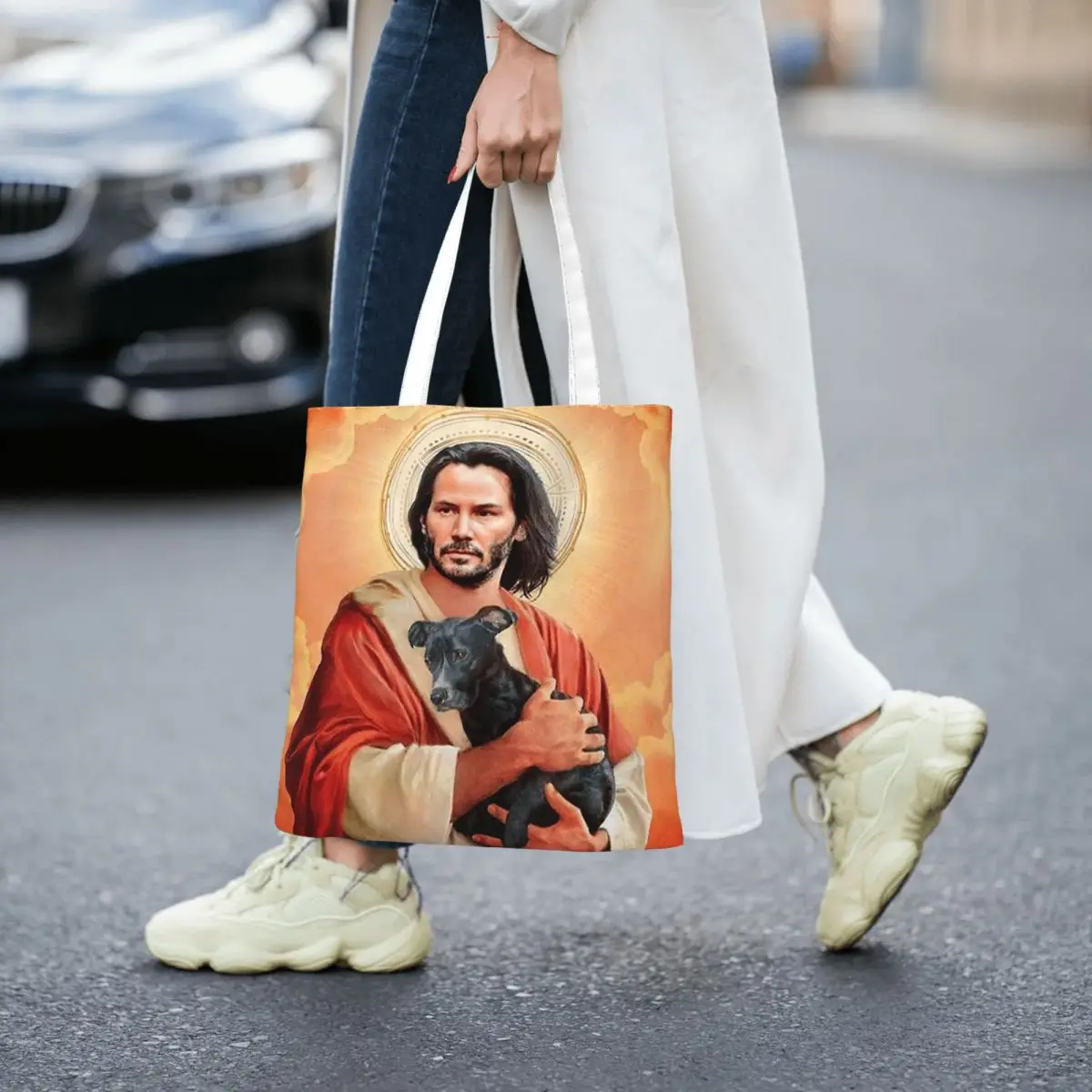 

Keanu Christ Dog Women Totes canvas handbag canvas shopping bag