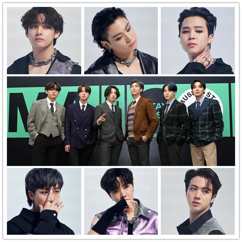 

Оптовая продажа Kpop 2 шт./компл. Bangtan Boys MMA клейкая наклейка HD фото искусство комната Декор обои плакат Настенные наклейки s