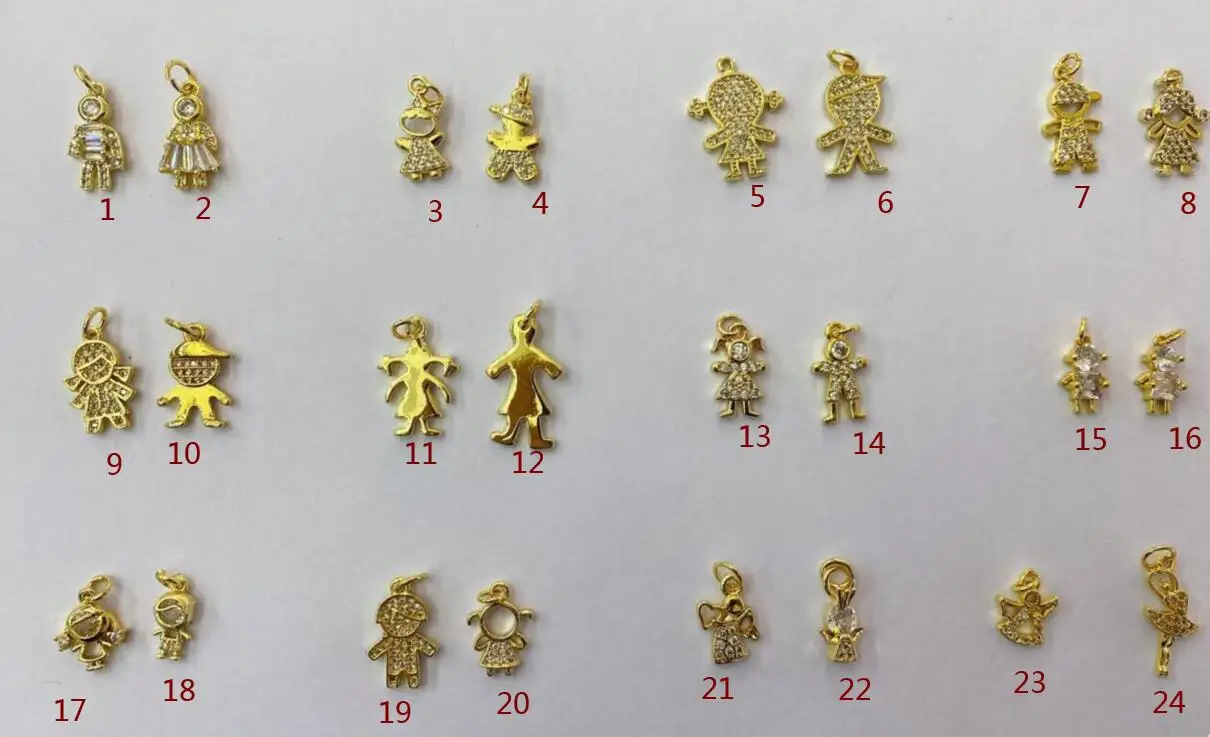 

2 шт. Позолоченные фианиты для маленьких мальчиков и искусственных ожерелий, медные Подвески ручной работы «сделай сам» для сережек, оптова...