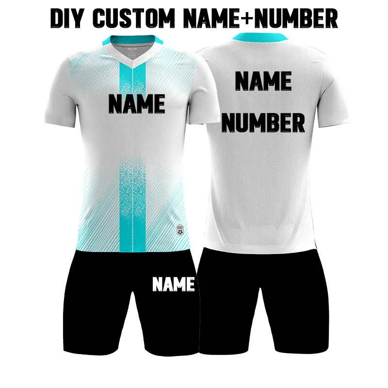 

2023 New Customized Adult Children Football Jerseys Uniforms Team Club Tracksuit Boys Girls Wear Soccer Sportswear Clothes Sets