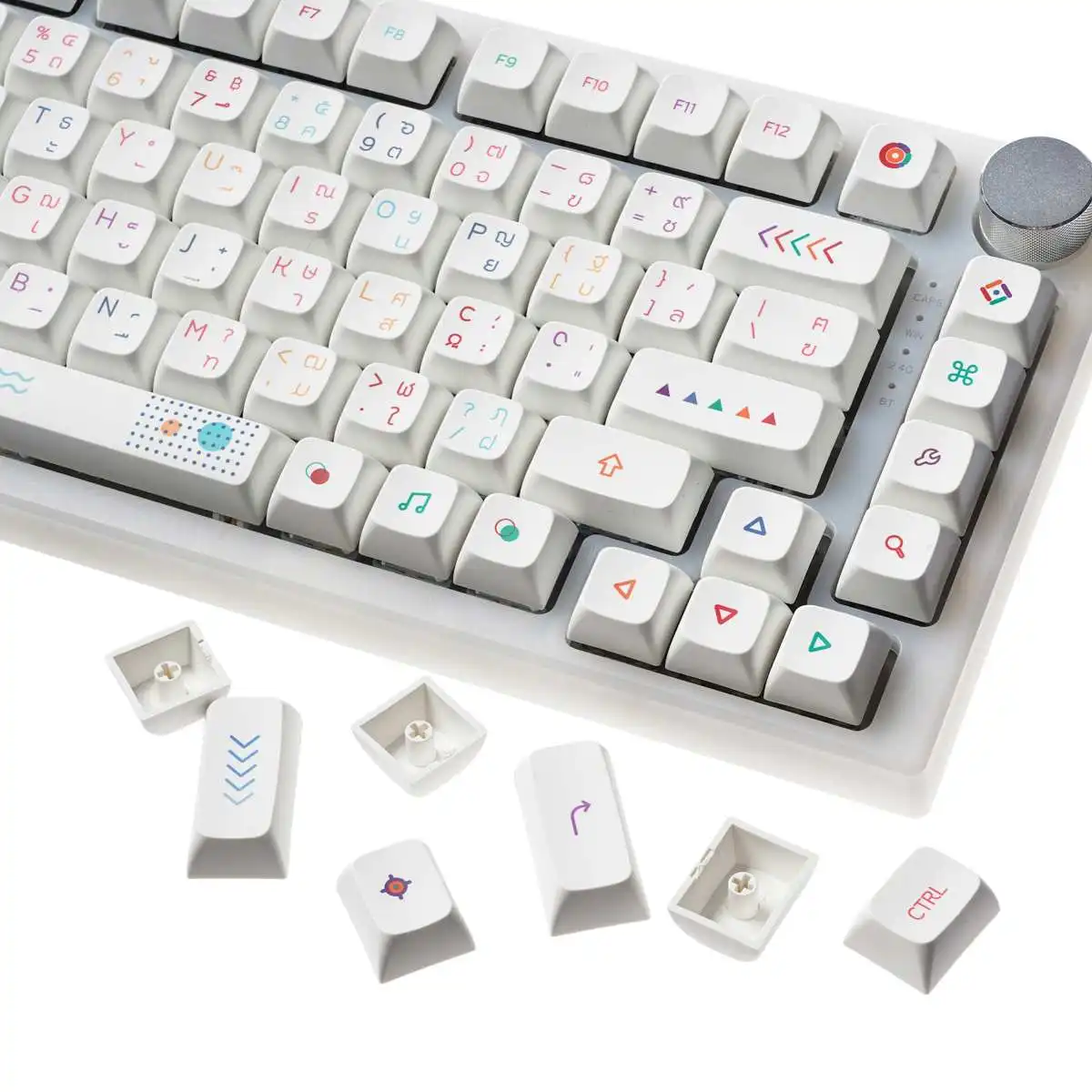 

XDA профиль 127 клавиш/комплект PBT Keycap краска-SUB Персонализированная Минималистичная белая английская тайская клавиатура для механической кла...
