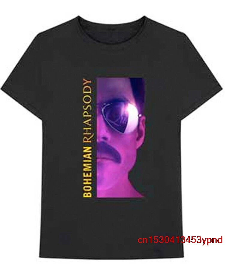 

Queen-Freddie Mercury-Face-Bohemian Rhapsody-XXL Black T-shirt man's t-shirt queen tee