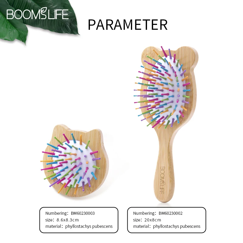 1 шт. бамбуковая щетка для волос женщин деревянная расческа в стиле милой кошки