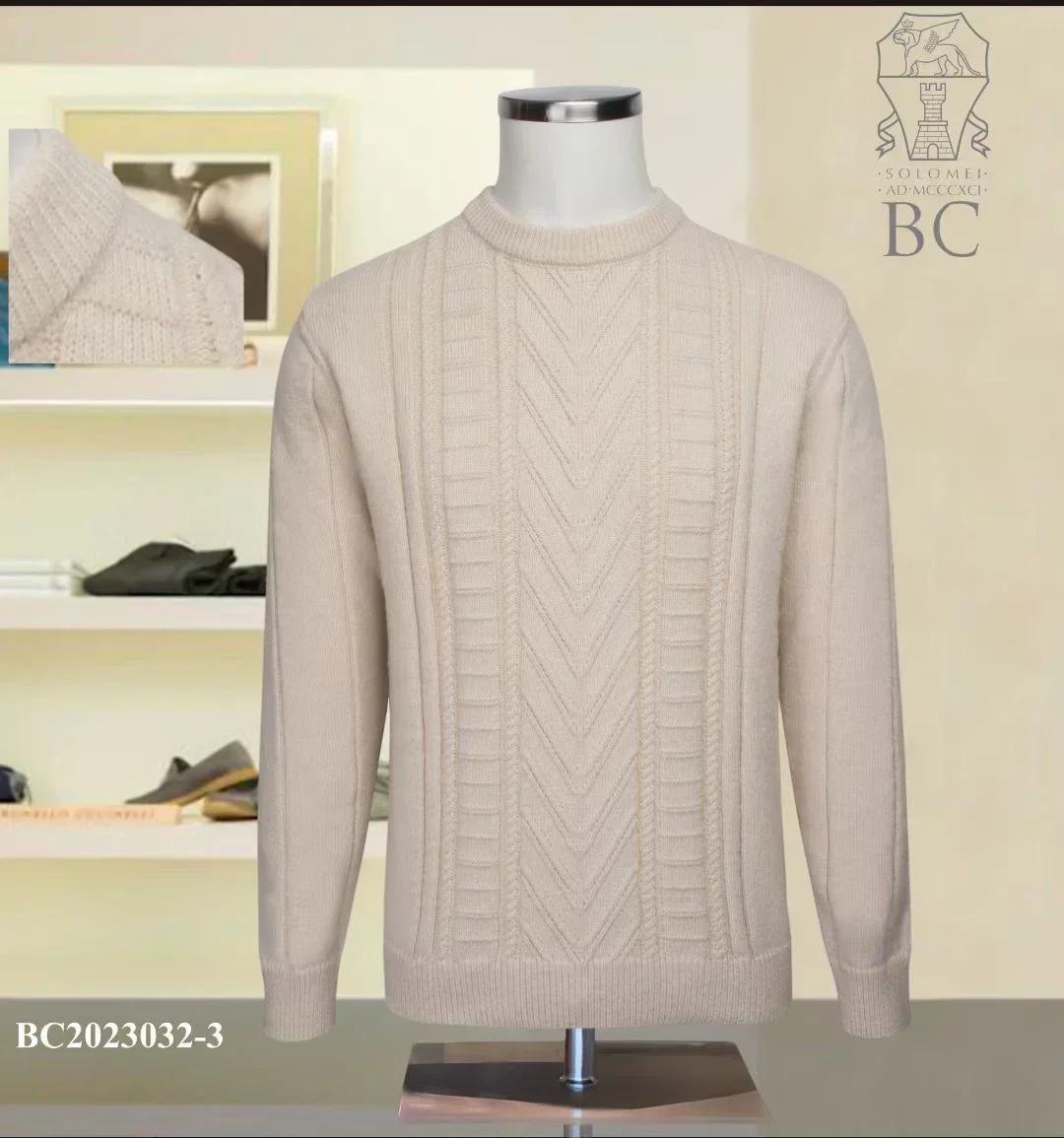 Мужской кашемировый свитер с длинным рукавом большого размера