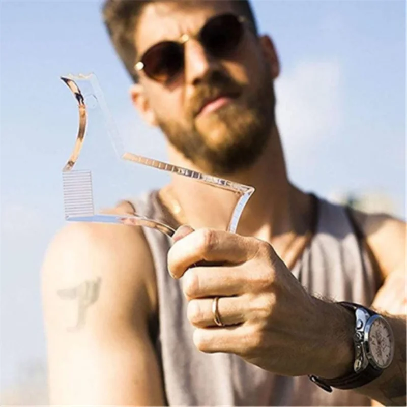 Шаблон для формирования бороды мужчин прозрачный инструмент укладки расческа