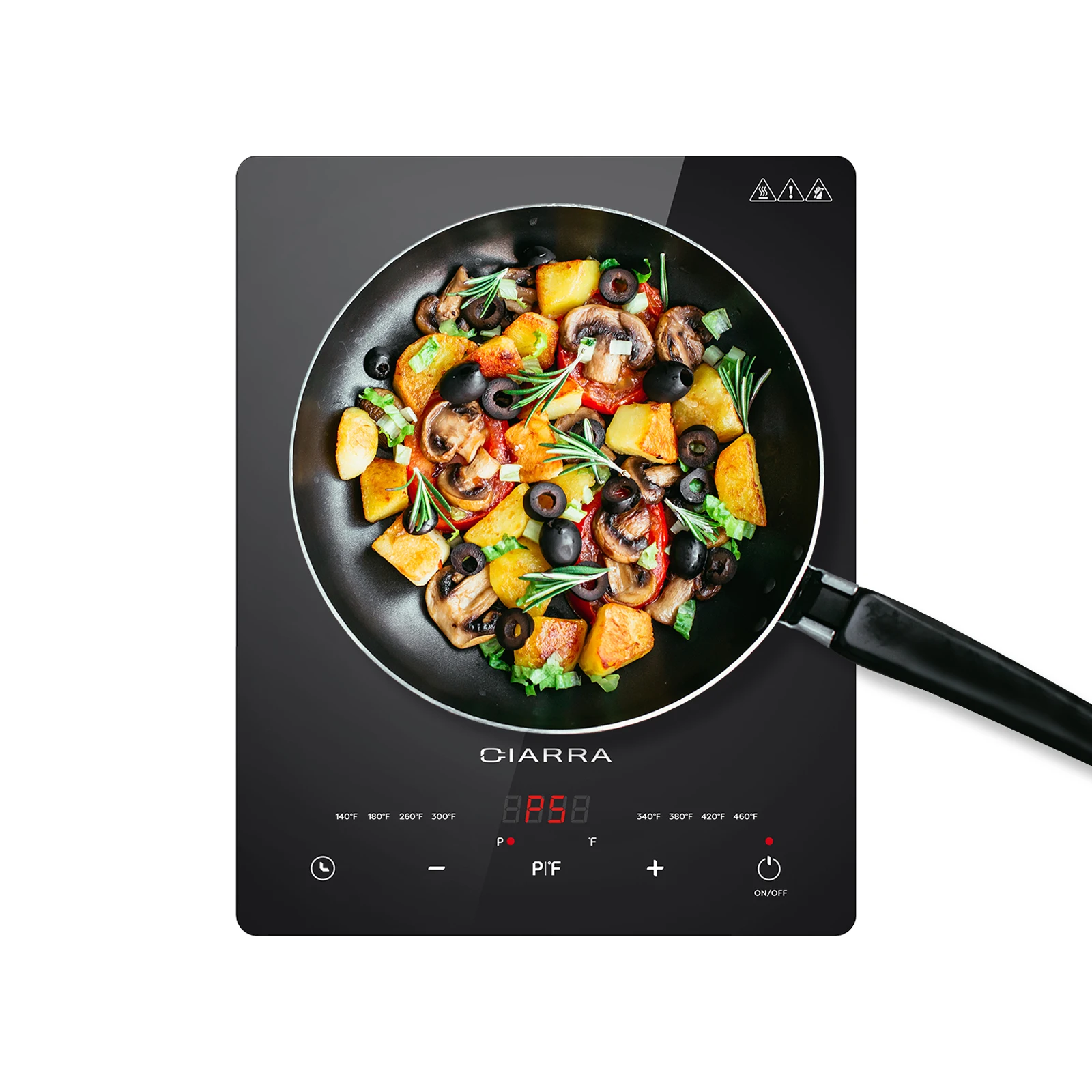 CIARRA CATIH1 1800W Portable Induction Cooktop, Ultra Slim Single Electric Countertop Burner with Sensor Touch and