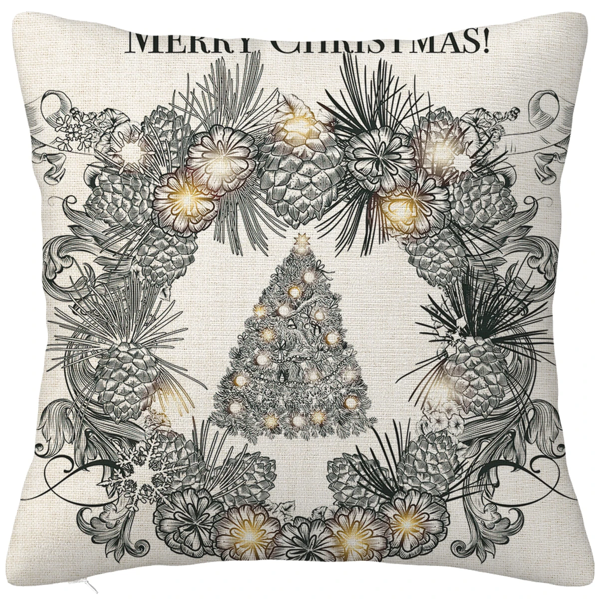 

Чехол для диванной подушки Лен / хлопок с принтом 40*40 45*45 50*50 60*60