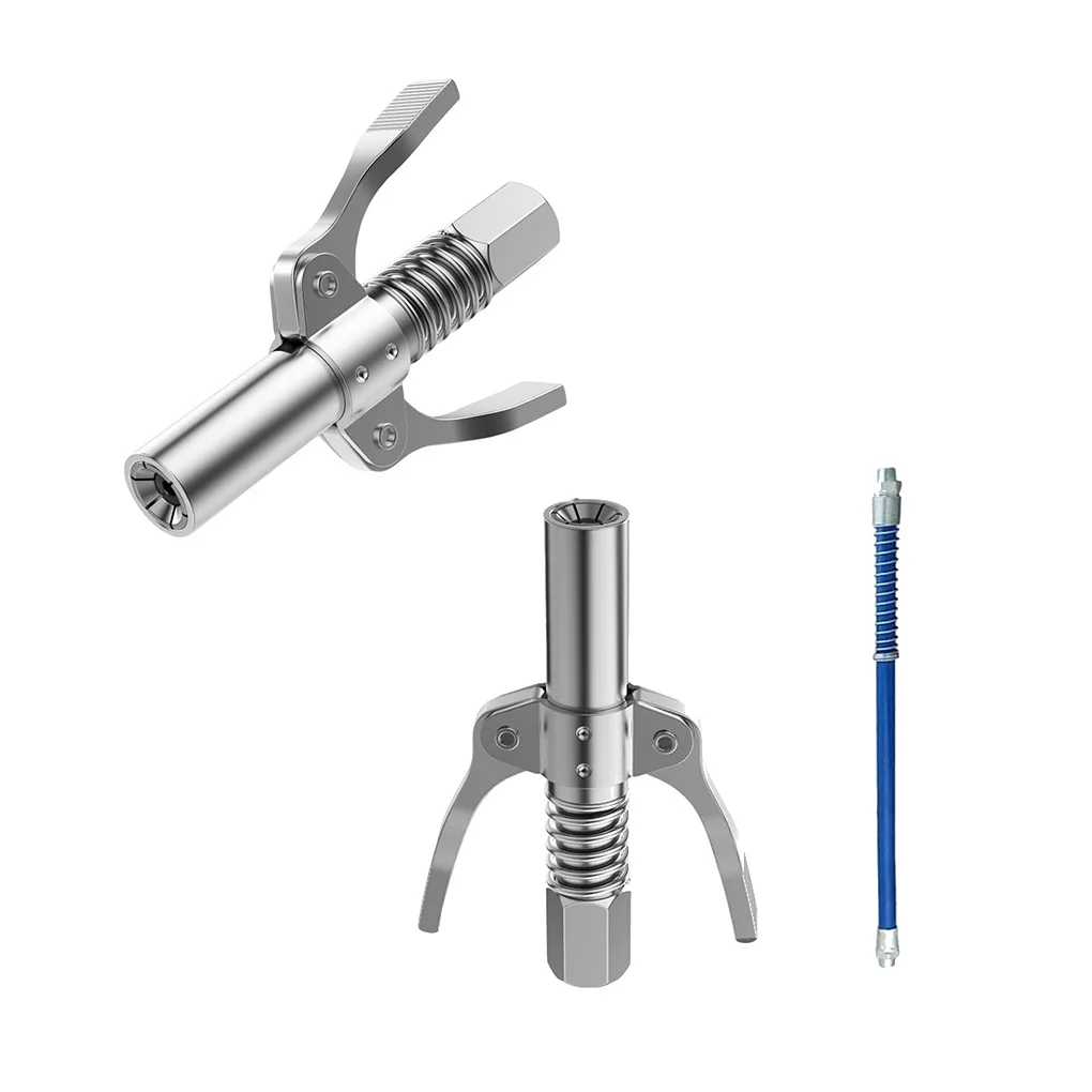 

Grease Tool Coupler Portable Detachable 690Bar Handy Leakproof Rubber Sealing Ring Professional Stainless Steel Nozzle
