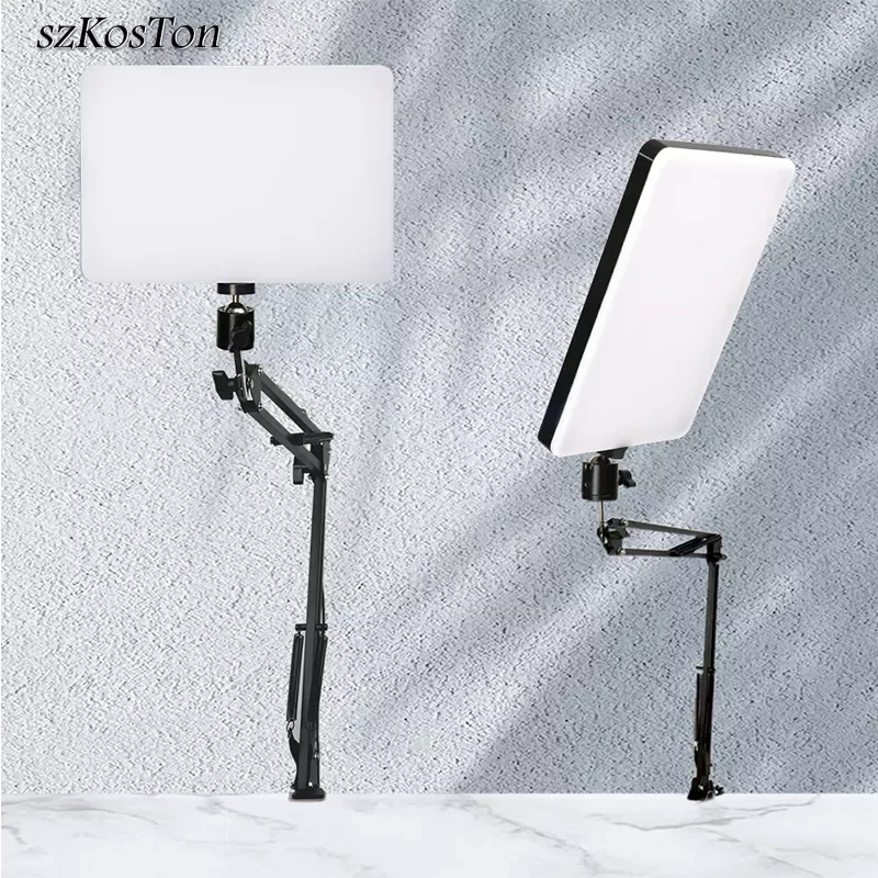 

10inch LED Lighting Panel With Long Arm Holder 2700K-5700K Photography Light Remote Control For Live Stream Video Photo Lamp