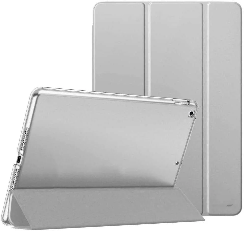 

For Case New iPad 7a 8a and 9th Generation 10.2" Premium Leather Shockproof Silver
