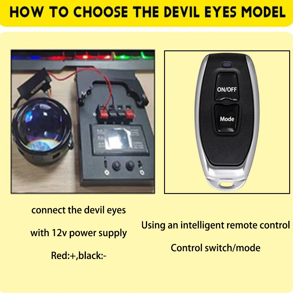 3-дюймовые светодиодные автомобильные динамические фонари Evil Eyes Devil's Eye 12 В с
