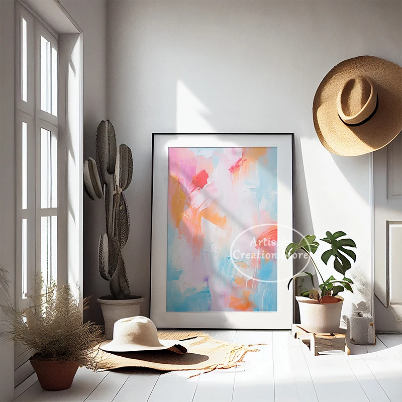 Пастельный абстрактный художественный принт холст живопись пастельные цвета