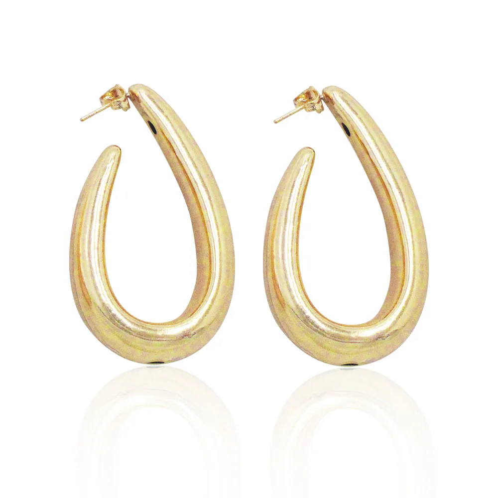 

Sunnesa New Design Product Minimalism Jewelry Hollow Gold Plated African Women Summer Gift Earrings