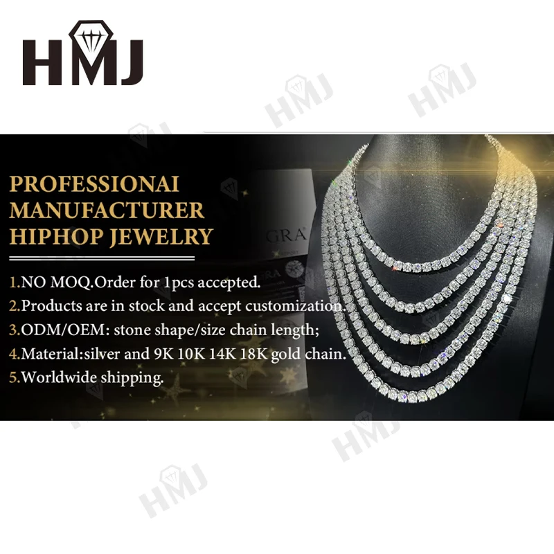 Полноразмерная распродажа браслет с муассанитом 2-6 5 мм ожерелье для женщин