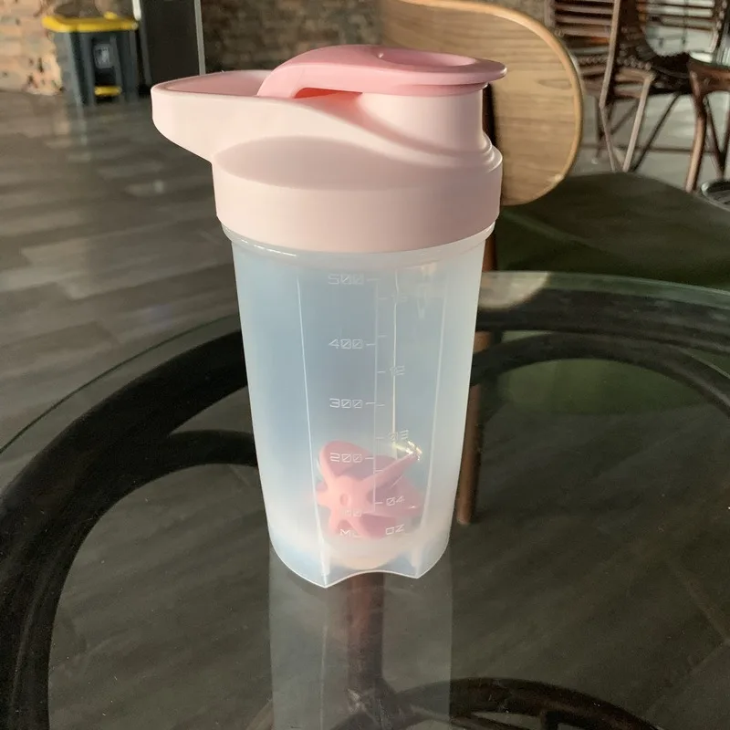 New 500ml bottle shaking plastic cup fitness sports protein powder shake bottle portable outdoor milkshake custom gift water cup images - 6