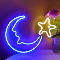 wholesale moon with star led neon living room home store wedding party decor lamps for kids birthday gift bedroom night lights