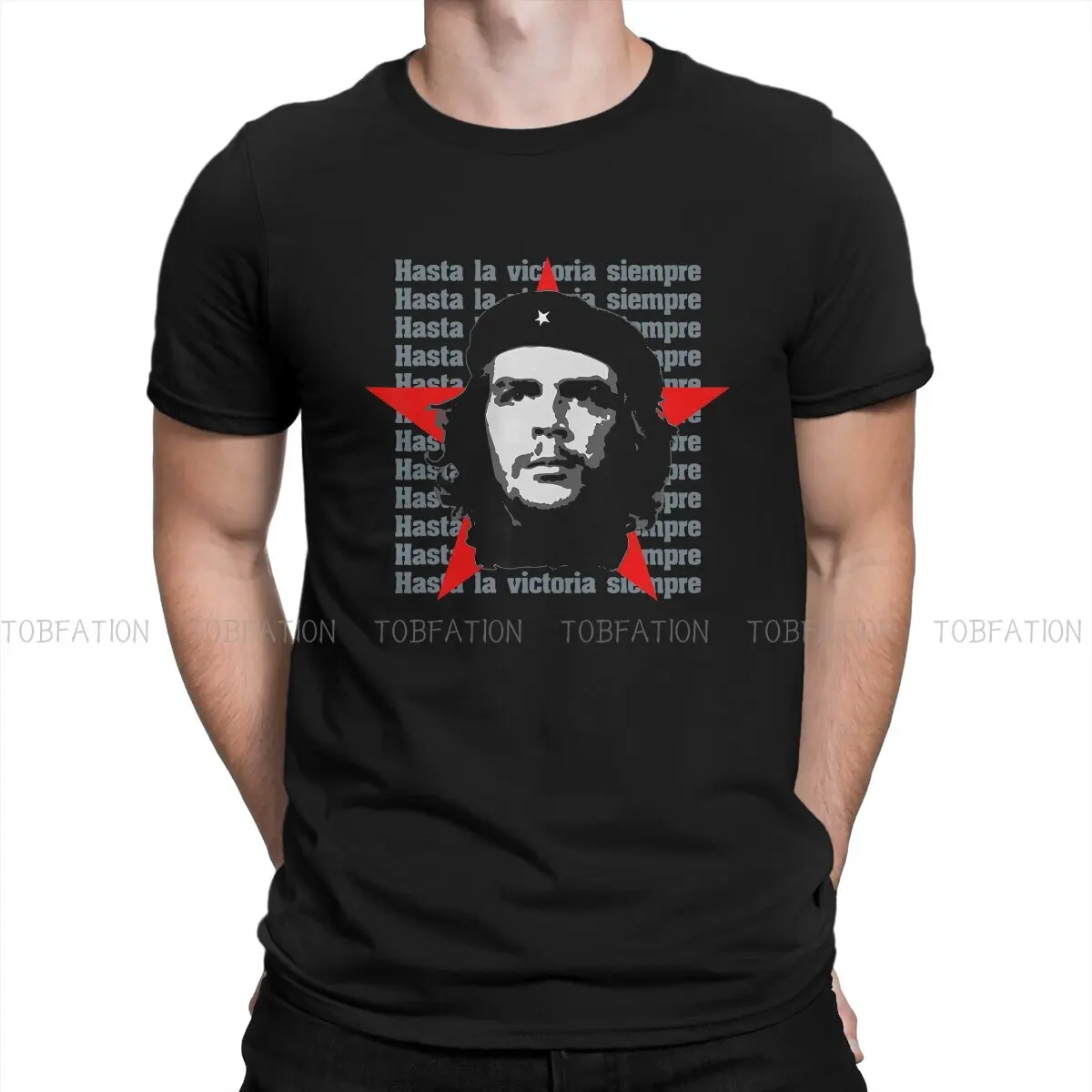 

Hasta La Victoria Siempre Star Che Guevara Tshirt Graphic Punk T shirt Tops Homme Pure Cotton Ofertas Tees Tops