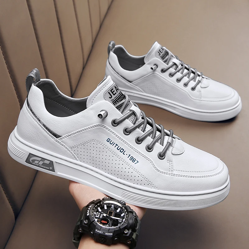 

Spring Autumn Mens Shoes fashion Flats High Quality Split Leather Lace Up Oxfords Comfortable Male Footwear men sneakers