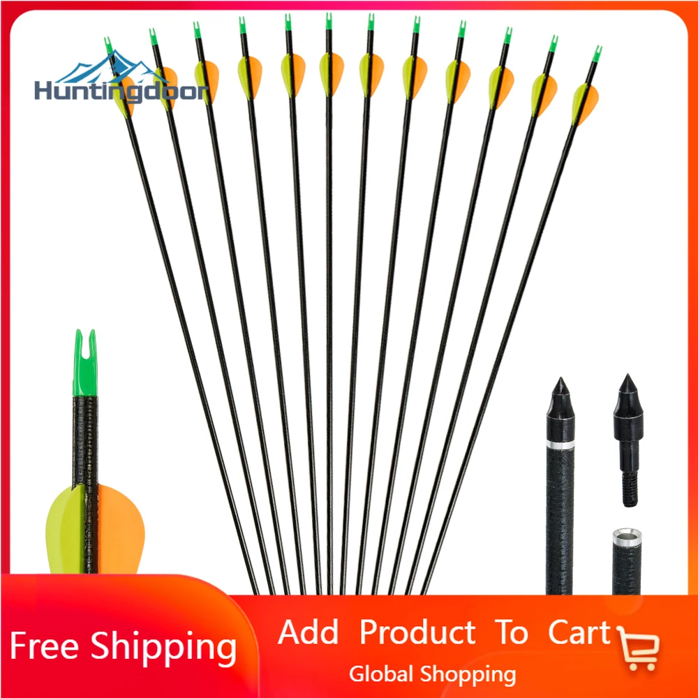 Стрелы из стекловолокна 31 дюйм диаметр 7 8 мм корешок 600 для лука и стрел стрельбы