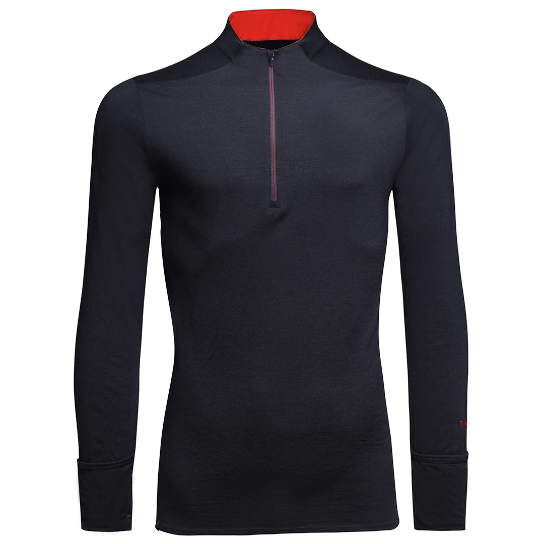 Merino Wool Men's 1/2 zip Base Layer Top T Shirt Long Sleeve Breathable shirt Soft Thermal Moisture Wicking for Hiking