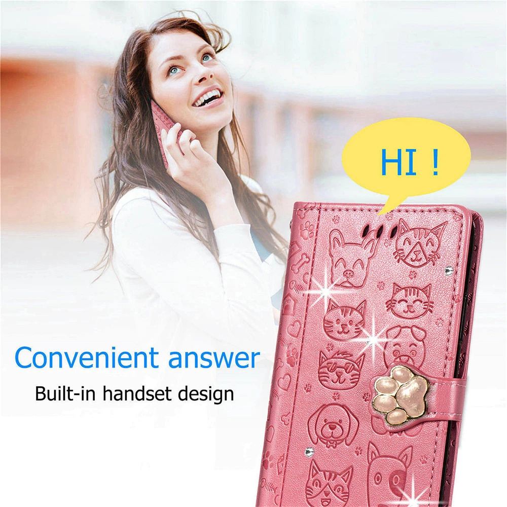 Кожаный чехол-бумажник с рисунком животного и собаки для F52B F51C