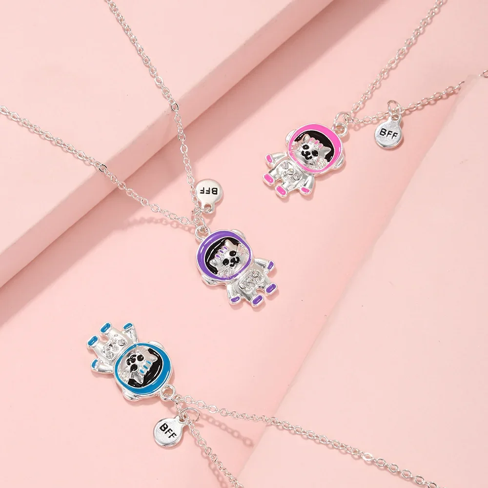Мультяшный кот астронавт дизайн изображения кулон BFF лучшие друзья сестры милое