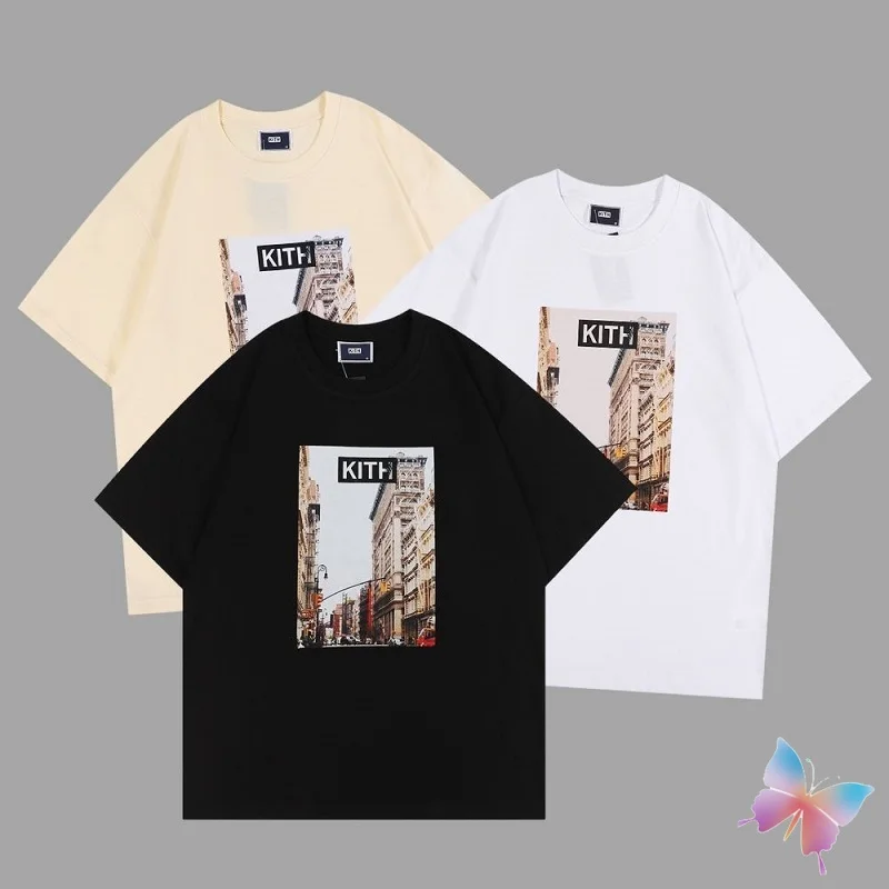 

KITH Tshirts Block Vintage Photo Print Tee Oversized Summer Men Women Short Sleeves