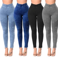 yp249 womens motorcycle jeans 2022 spring and summer fashion sexy high waist crumpled hip lift slim denim pencil pants