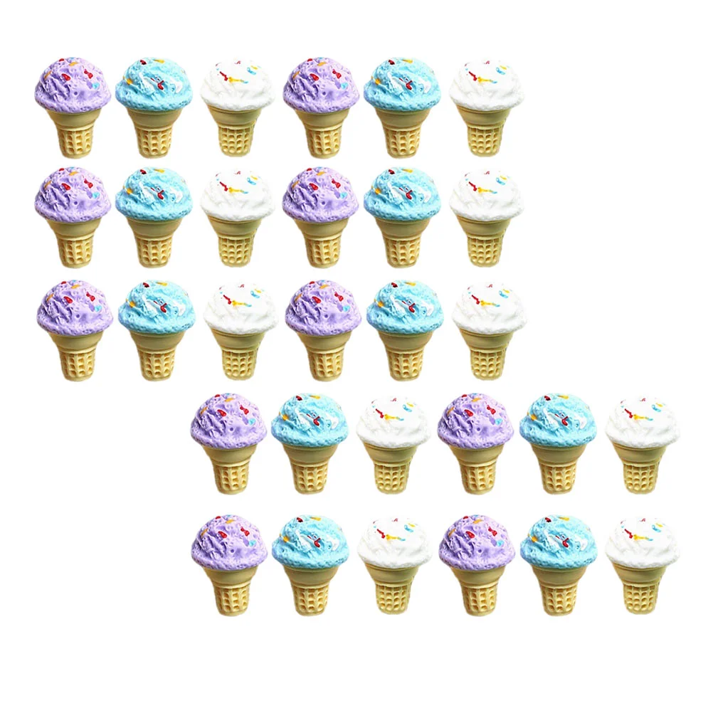 

30 Pcs Simulation Ice Cream Kids Toysations House Supplies Decor Kid Toy Tool Small Miniature Child
