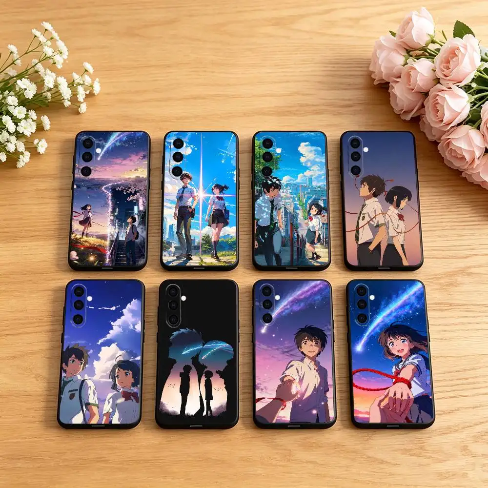 Фото Чехол для телефона Anime Your N-Name Kimi no na wa для Samsung Galaxy A73, A72, A71, A70, A53, A52, A51, мягкий силиконовый черный чехол №1