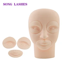 song lashes 3d 2 eyes and 1 lips mannequin head for tattoo practice skin permanent makeup practice skin replacement training