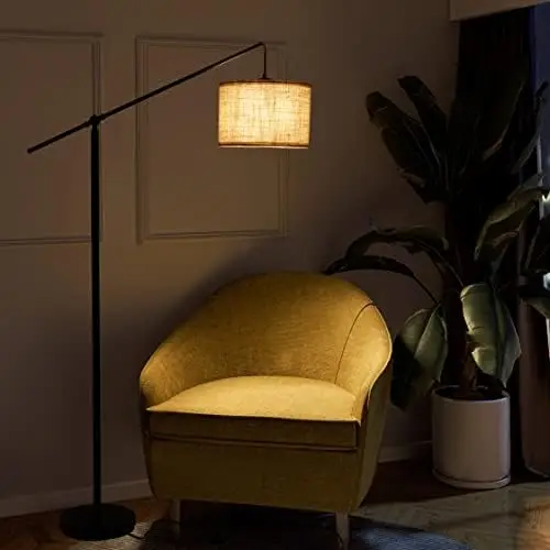 

Floor Lamp, Overhang Cantilever Standing Floor Lamp for Couch, Sofa, Reading, Living Room, Bedroom, Adjustable Balance Arm, Natu