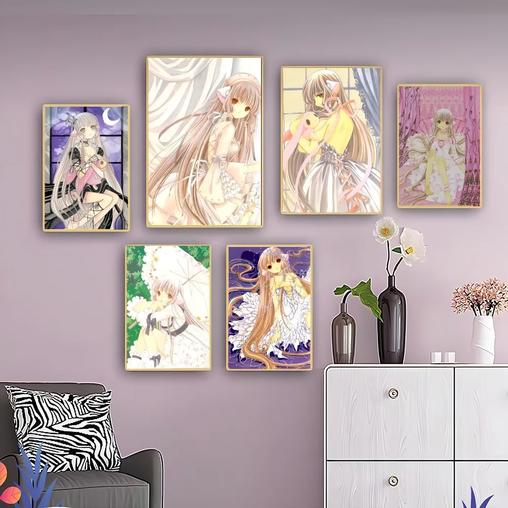 Аниме Chobits ретро постер из крафт-бумаги самоклеящаяся искусство наклейка бумаги