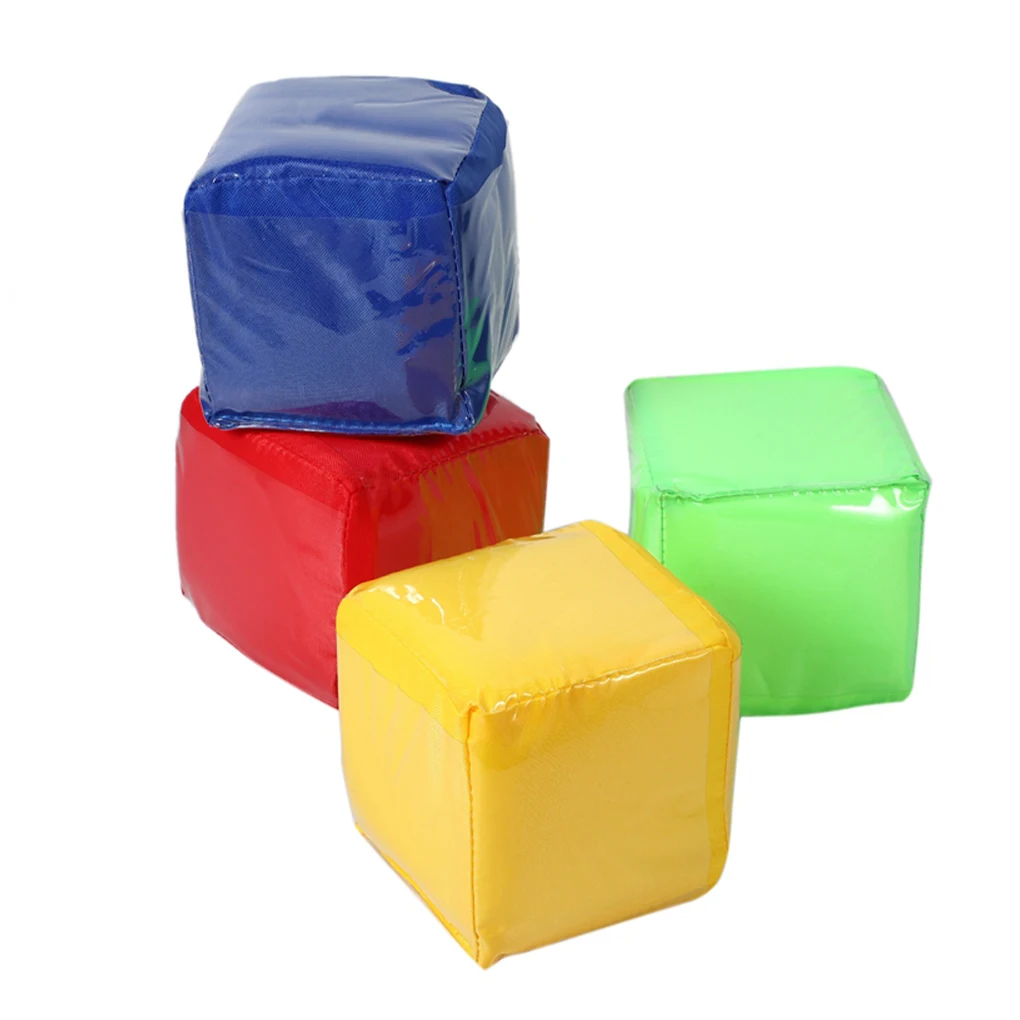 

4 Pieces Toddlers Playing DIY Cube Pocket Squares with Storage Bag Early Educational Gaming Teaching Stacking Blocks