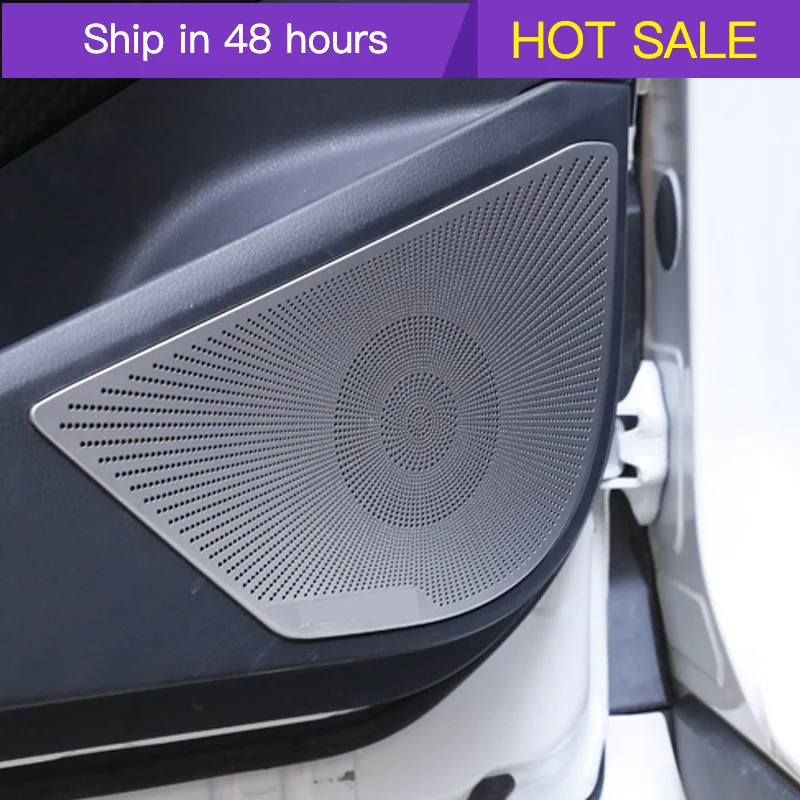 Фото Накладка на динамик двери автомобиля, декоративная отделка для Toyota C-HR CHR 2016-2020, из нержавеющей стали, рамка динамика №1