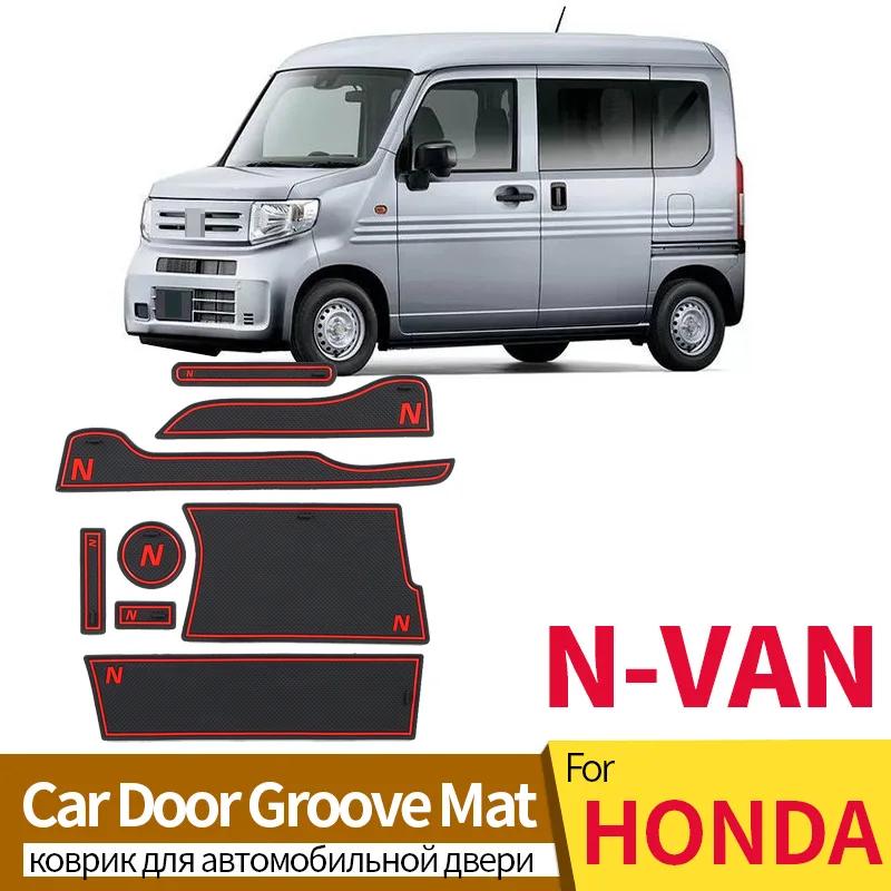 

For Honda N-VAN Anti-Slip Gate Slot Cup Mat Door Groove Non-slip Pad Interior Car-styling Accessories