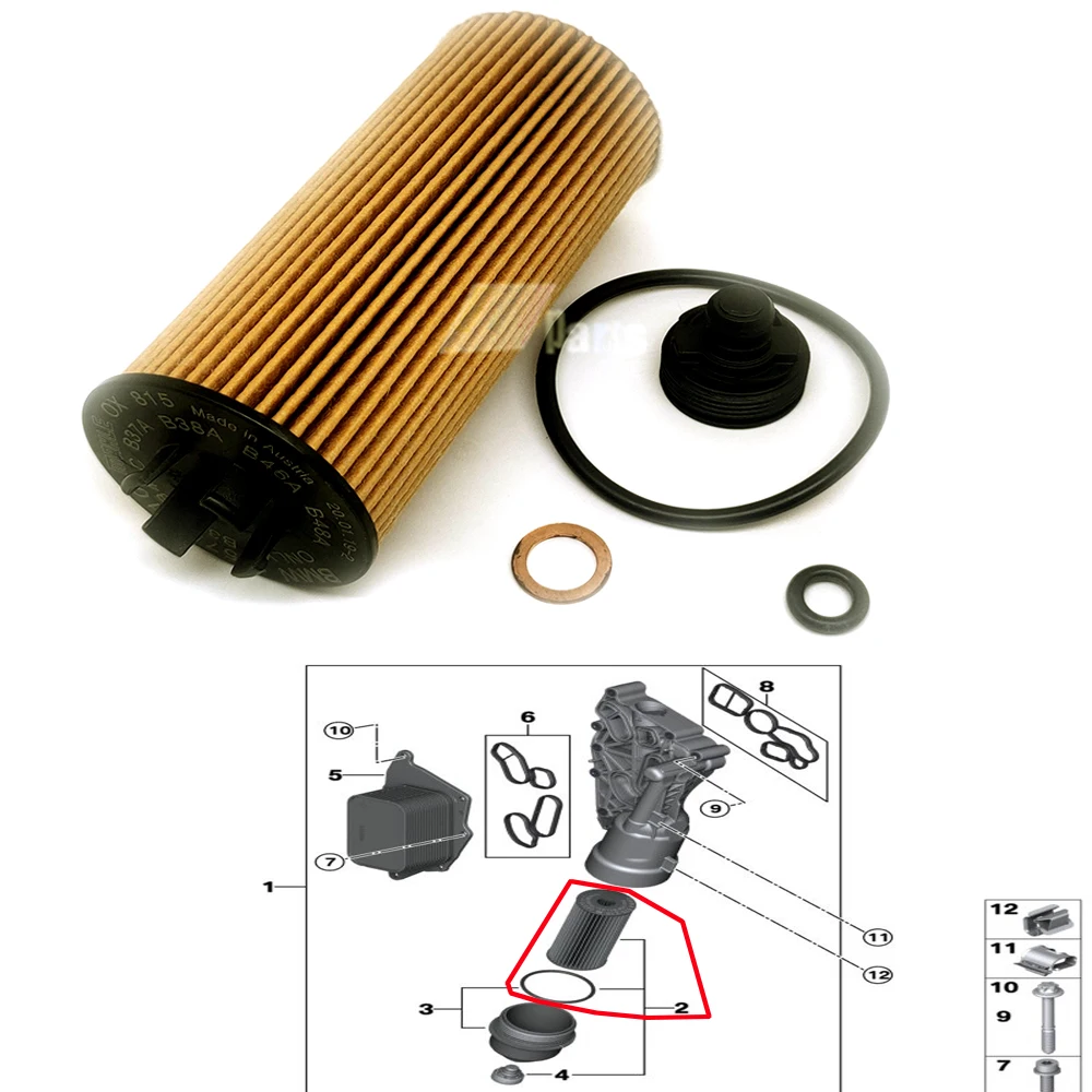 Oil Filter For 14-18 BMW 2 F45  F46  X1 F48 X2 F39 Active Tourer Gran Tourer 11428570590