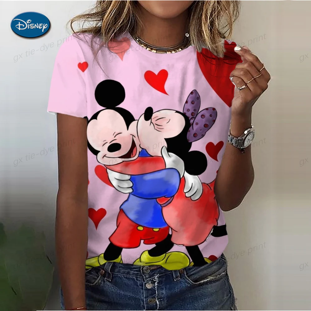 Женская футболка в стиле ретро с принтом Микки Мауса женская круглым вырезом топ